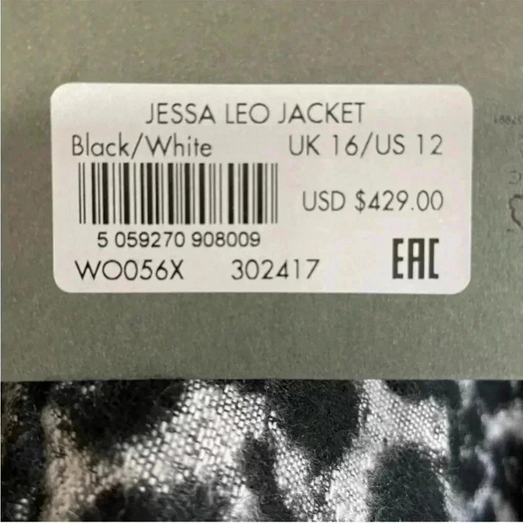 All saints black white leopard Jessa Shacket jacket - Picture 9 of 10